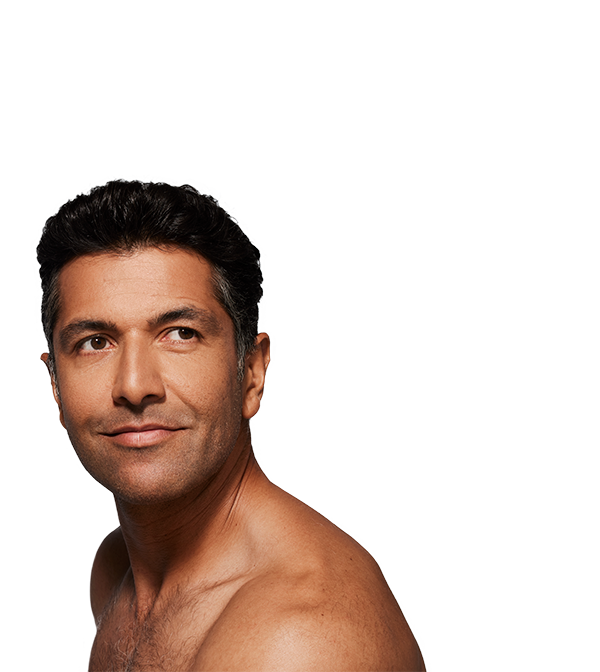Image of man smiling with smooth skin